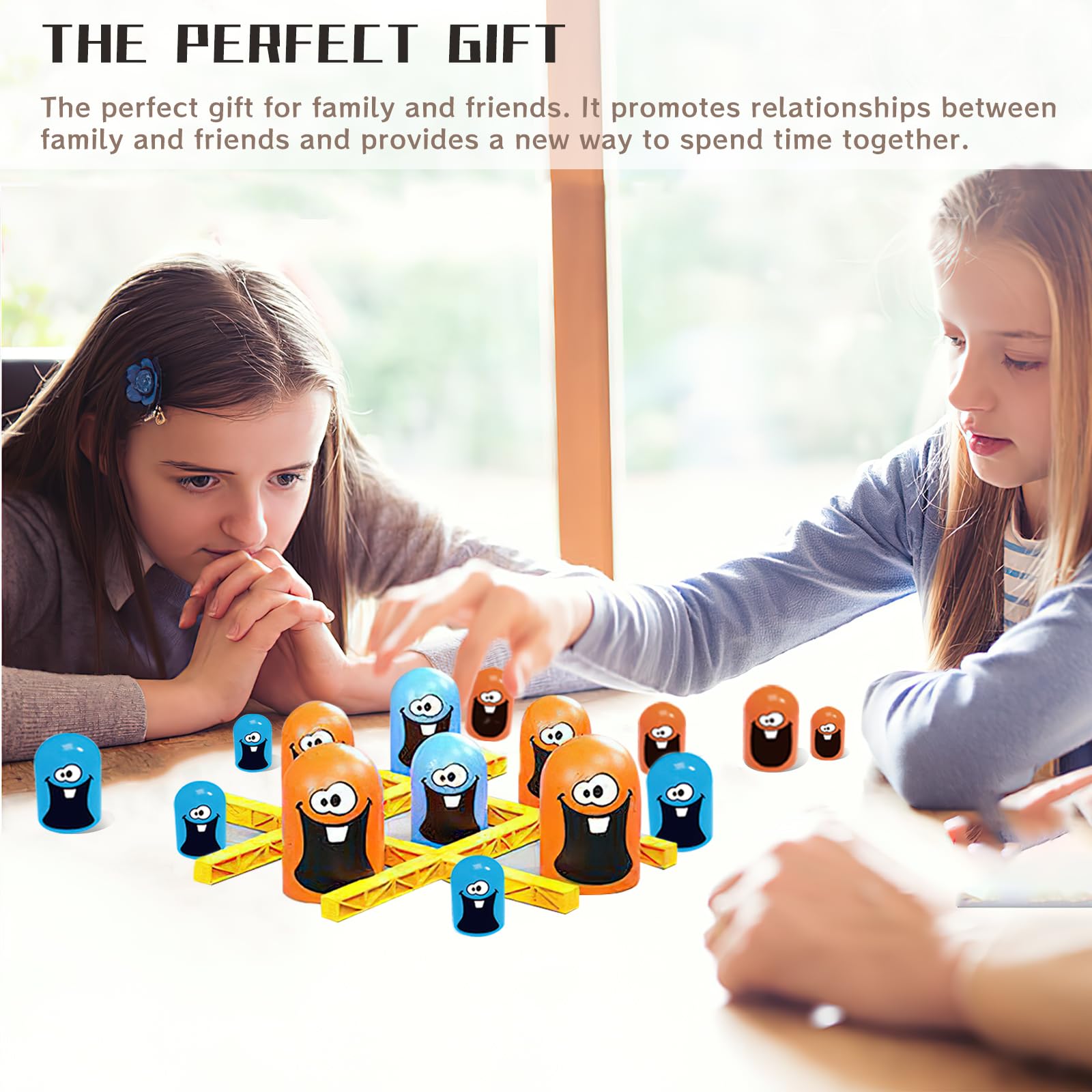 Jeu De Société Tic Tac Toe Stratégique - Version Empilable Et Colorée - Pour Enfants Et Famille - 2 Joueurs - Éducatif Et Amusant