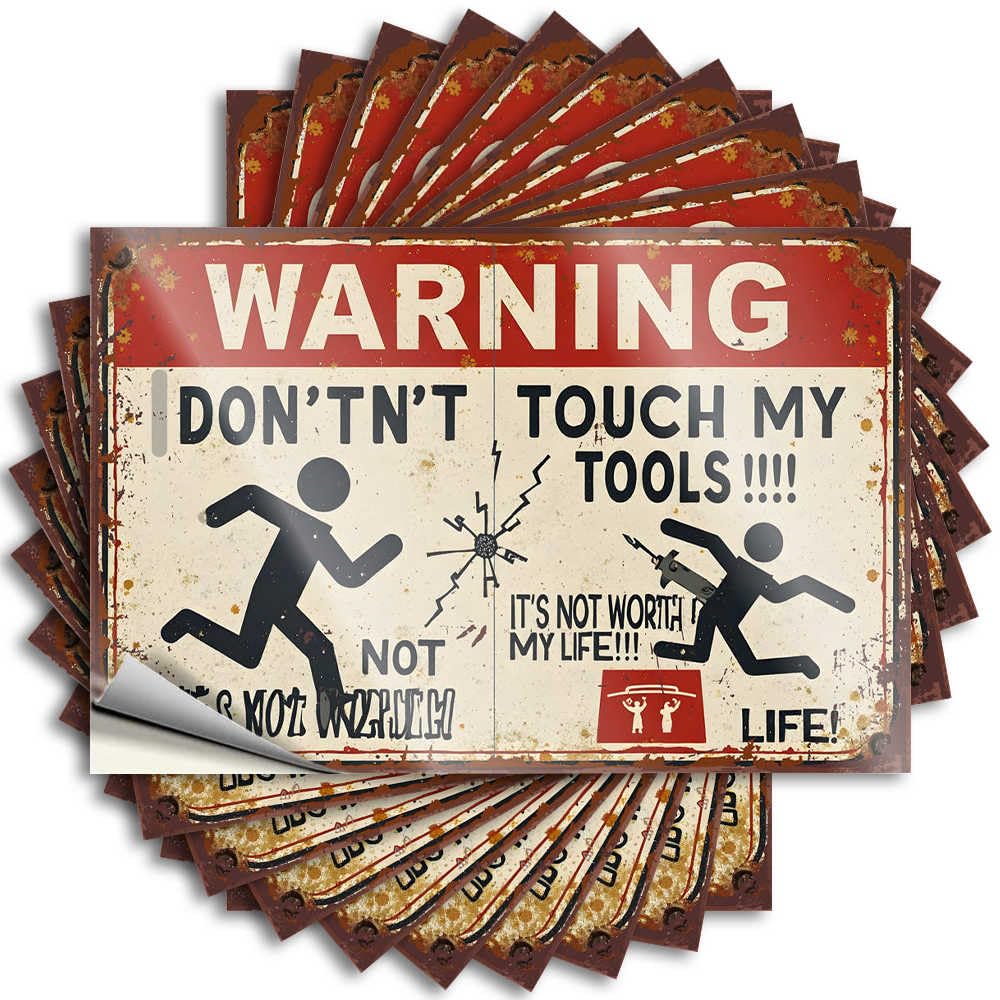 Fzfn Colour Country Funny Sticker Bumper | Warning: Tools Are Off-Limits - Danger Ahead! Happy Friends Sticker Pack(6X9cm)