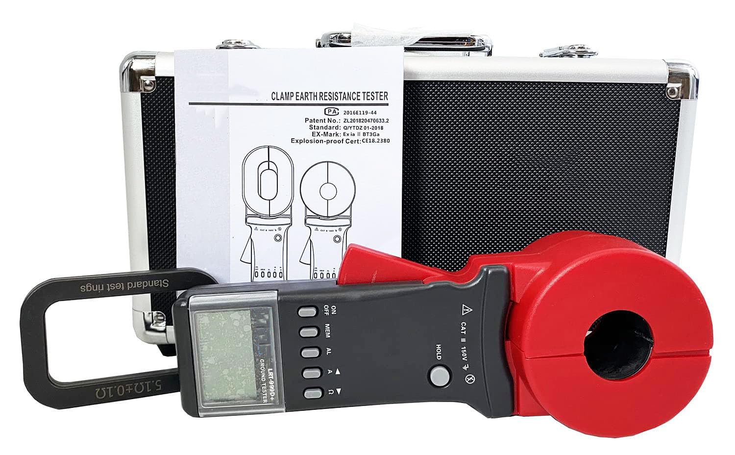 LRT-999D+ Digital Clamp Ground Earth Resistance Tester Meter 0.01-1200Ω Leakage Current Measure 0.00mA~20.0A