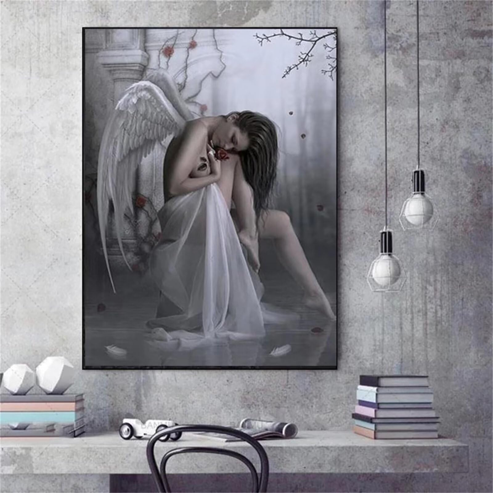 DIY diamant painting broderie kit Noël grand format 70x200cm motif ange L-512