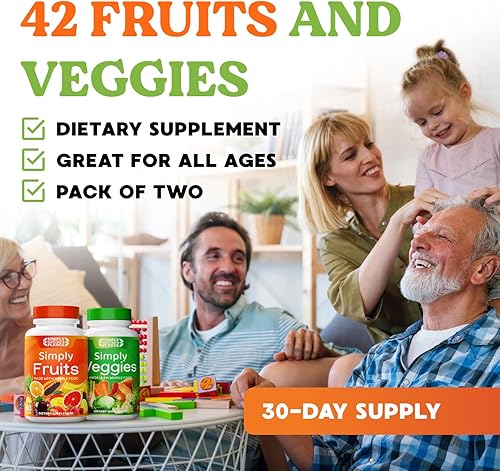 Miniatura 7 de Simply Natures Promise - Suplementos de frutas y verduras - 90 cápsulas de verduras y 90 frutas - Fabricado con superalimentos integrales vitaminas
