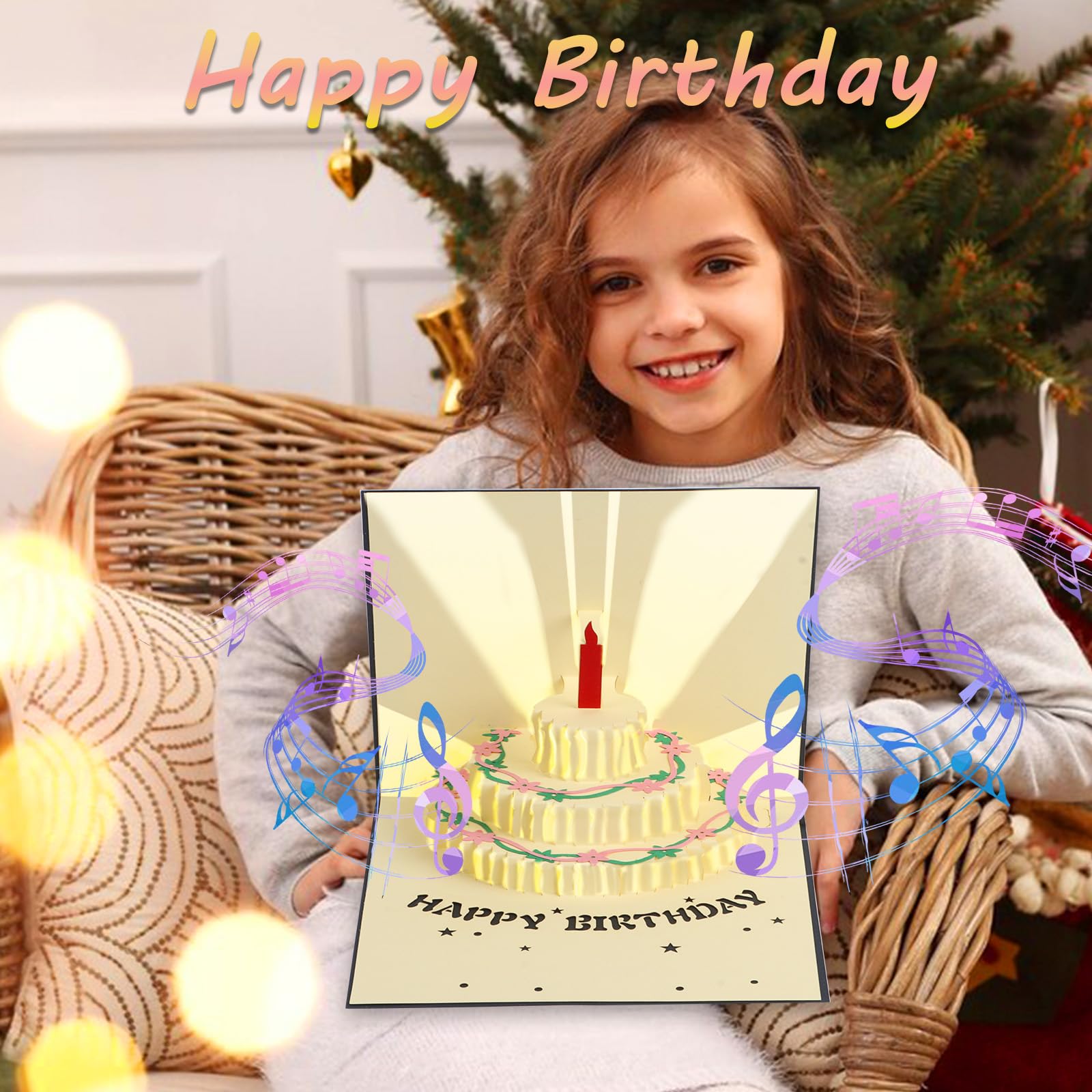 GXGM 3D Pop-Up Geburtstagskarte - Personalisierte Torten-Karte Mit Umschlag