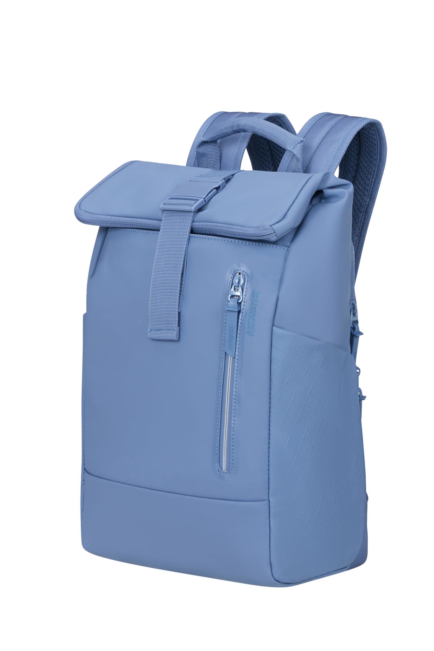 American Tourister Urban Tide - Mochila PC Rolltop 14", Mochila Business & Viaje Repelente al Agua, para Oficina, Escuela, Universidad & Viajes - Azul (Storm Blue)