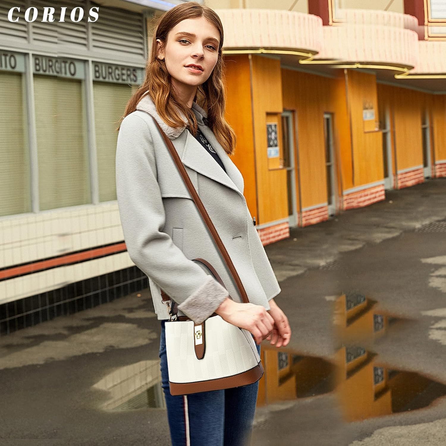 PU Leather Shoulder Bag for Women Elegant Handbag Ladies Crossbody Bag Retro Messenger Bag Waterproof Top-handle Bag - Image 2