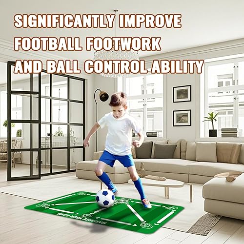 Miniatura 2 de Alfombrilla de entrenamiento de fútbol con entrenador de fútbol ajustable, equipo de entrenamiento de fútbol antideslizante para niños y jóvenes