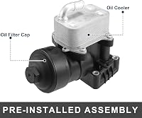 A ABSOPRO Motorolaj Hűtő és Szűrőház Adapter 03L115389E - Audi A3, TT, Q3, VW Golf, Tiguan, Skoda Octavia kompatibilis, O-gyűrűkkel, fekete  5