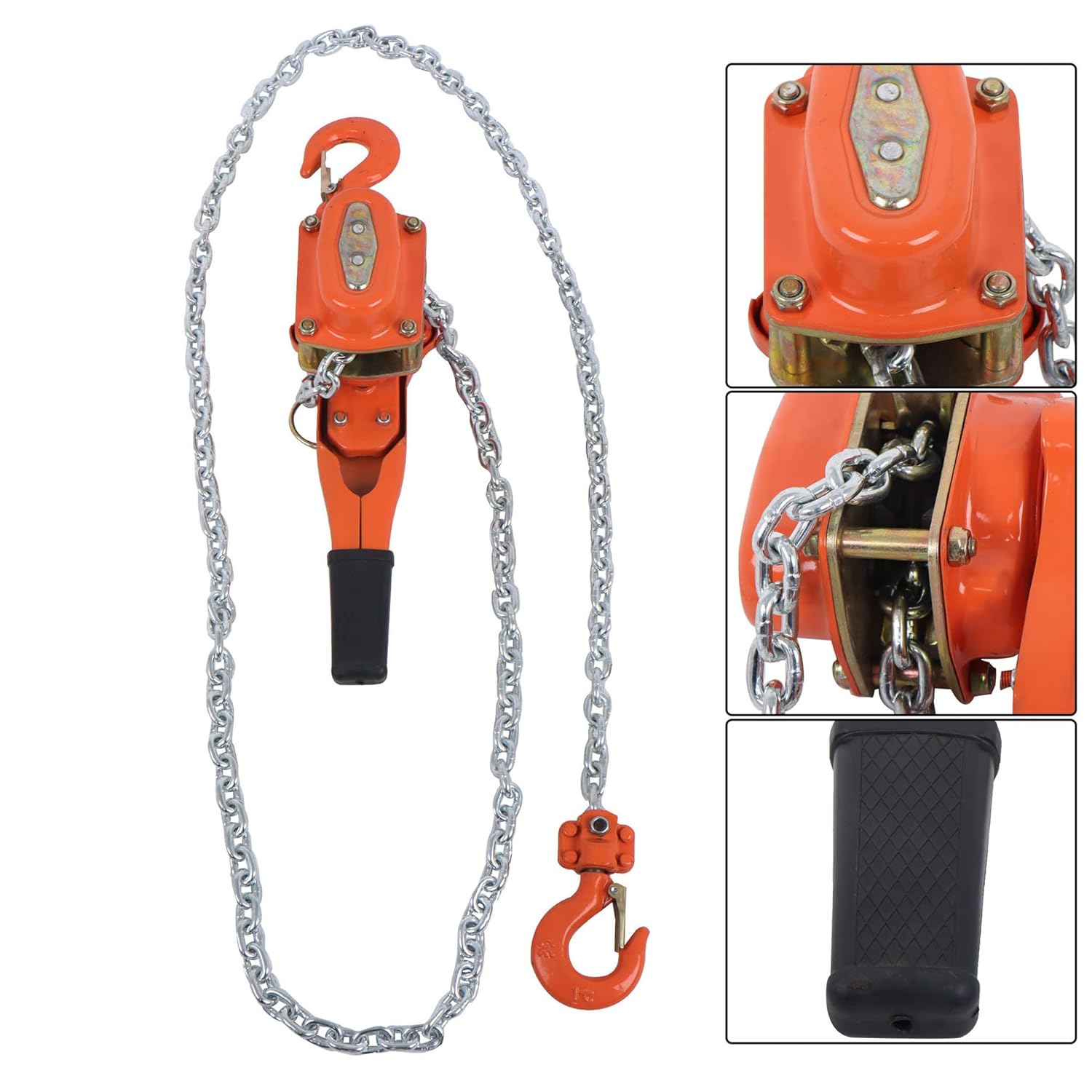 Manual Lever Chain Hoist, 3/4 Ton (0.75T) 1650 lbs Capacity 10 FT Come Along G80 Galvanized Carbon Steel with Weston Double-Pawl Brake Auto Chain Leading & 360° Rotation Hook