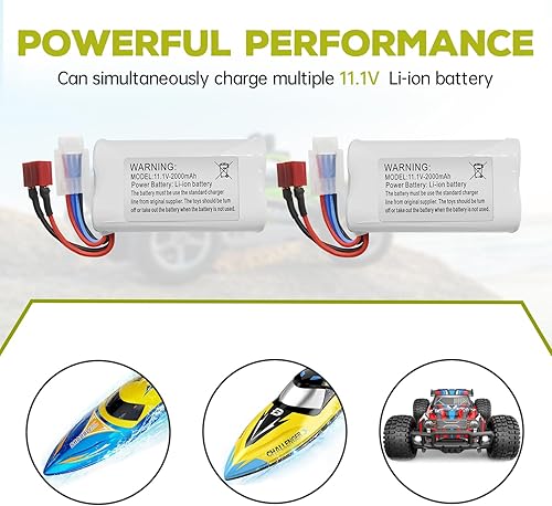 Miniatura 2 de sea jump 2 unids 11.1V 2000mAh T Plug batería de litio para R608 2104 210E 200E sin escobillas de alta velocidad refrigeración por agua RC lancha
