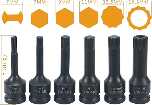 Miniatura 3 de Juego de 12 piezas de pinza de freno de impacto especial de 12 pulgada de llave de vaso cuadrada Kit de herramientas de freno compatible con