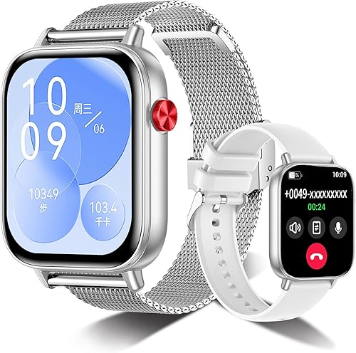 Reloj inteligente para mujer, relojes inteligentes HD de 1.83 pulgadas (respuesta/hacer llamadas), IP68 impermeable, rastreador de actividad física,
