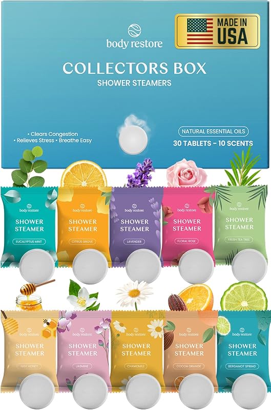 Body Restore Tabletes aromáticas para chuveiro, variedade com 30 unidades