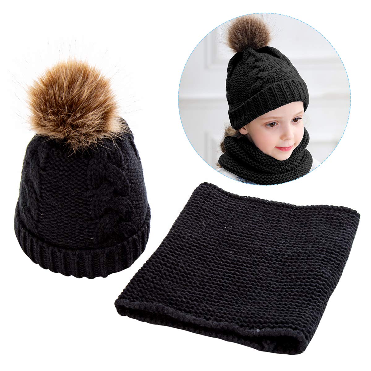 Set Cappello E Sciarpa Per Bambino, Cappello Lavorato A Maglia - Foto 10