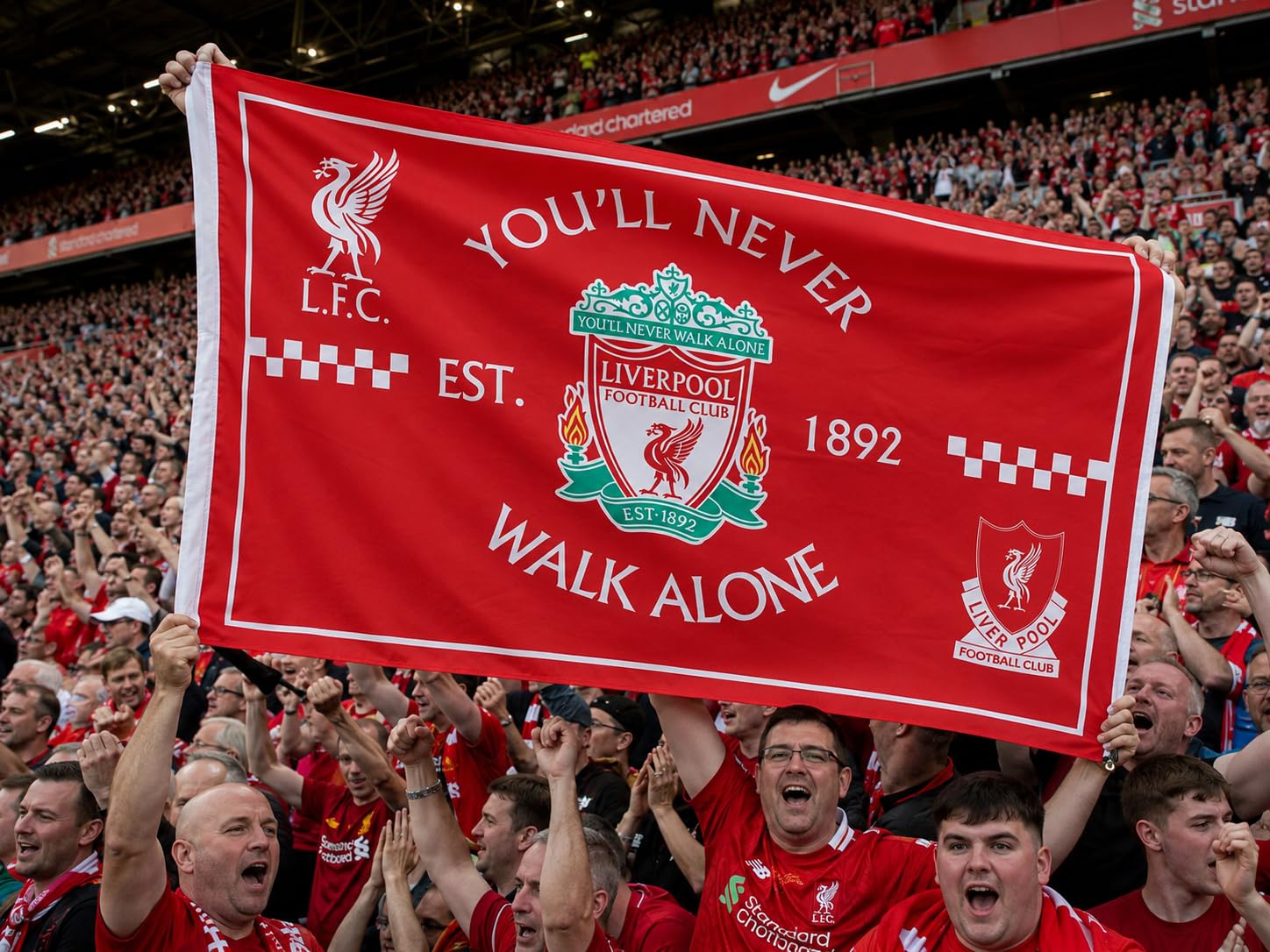 Amazon.com : FC Liverpool You'll Never Walk Alone Flag Banner 3x5