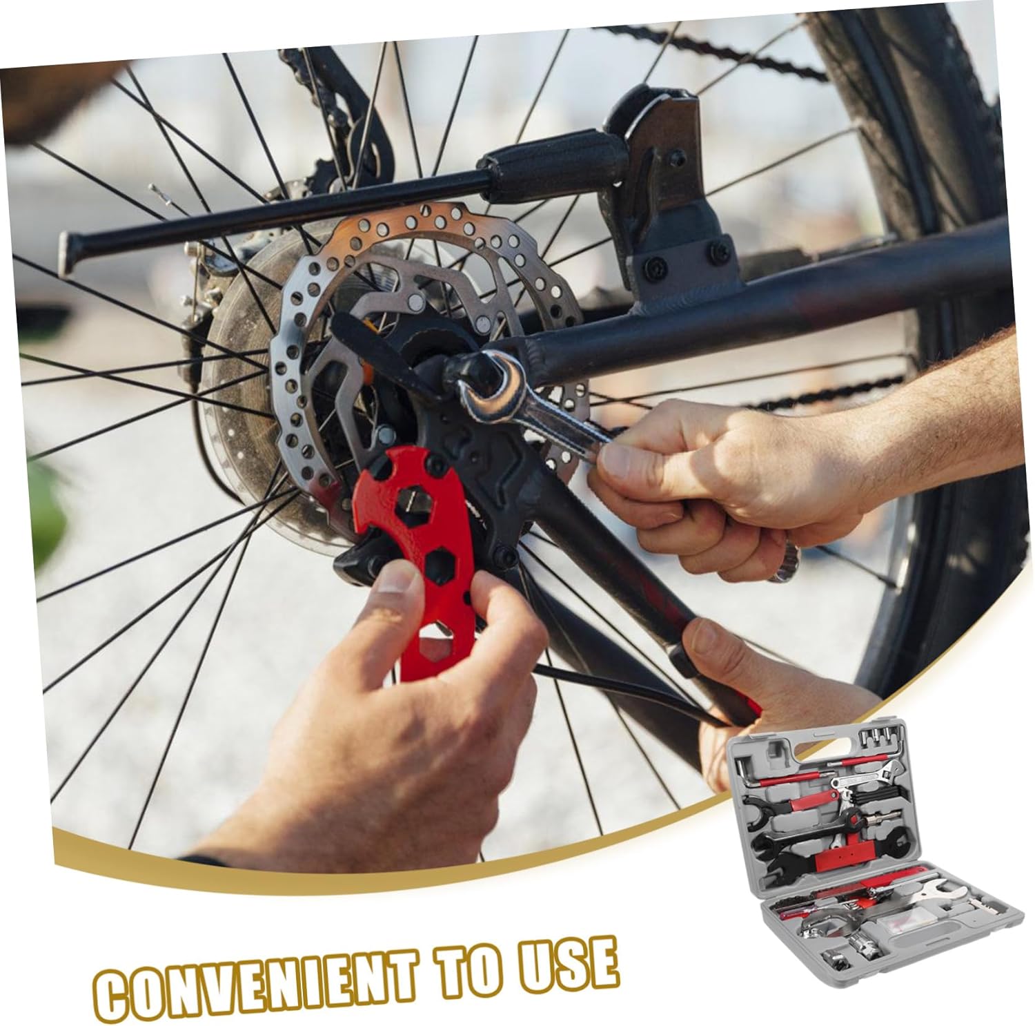 Multi-Function Bike Repair Tool Kit Sturdy Stainless Steel Portable Maintenance Tools Carrying Case for Mountain Bikes and Road Cycling