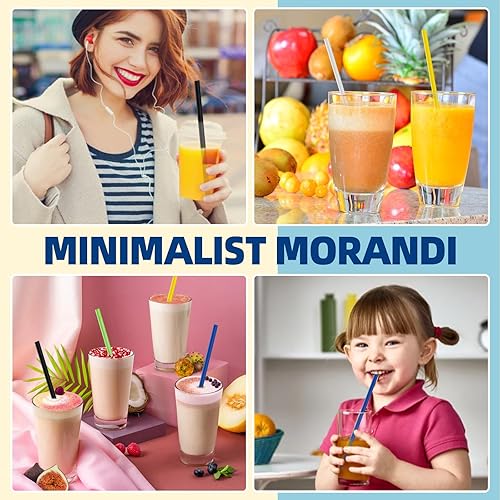 Miniatura 7 de Paquete de 100 pajitas de papel multicolor, biodegradables, duraderas y ecológicas para bebidas frías de café, postres y decoración de bricolaje