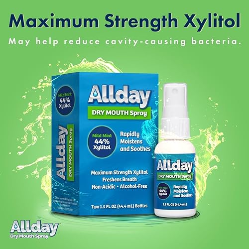 Miniatura 7 de Allday Spray bucal seco, xilitol de máxima resistencia, acción rápida, no ácido (paquete de 2)