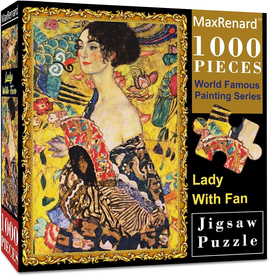 MaxRenard Game Jigsaw Puzzle 1000 Pieces and Up Fine Art Collection Toy Klimt Lady with Fan