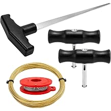 5PCS Windshield Removal Tool Kit, 65.6 Ft Windshield Cutting Wire with Line Starter Handle & 2 T Handles, Professional Steel Wire Grip Handles for Auto Windscreen Repair