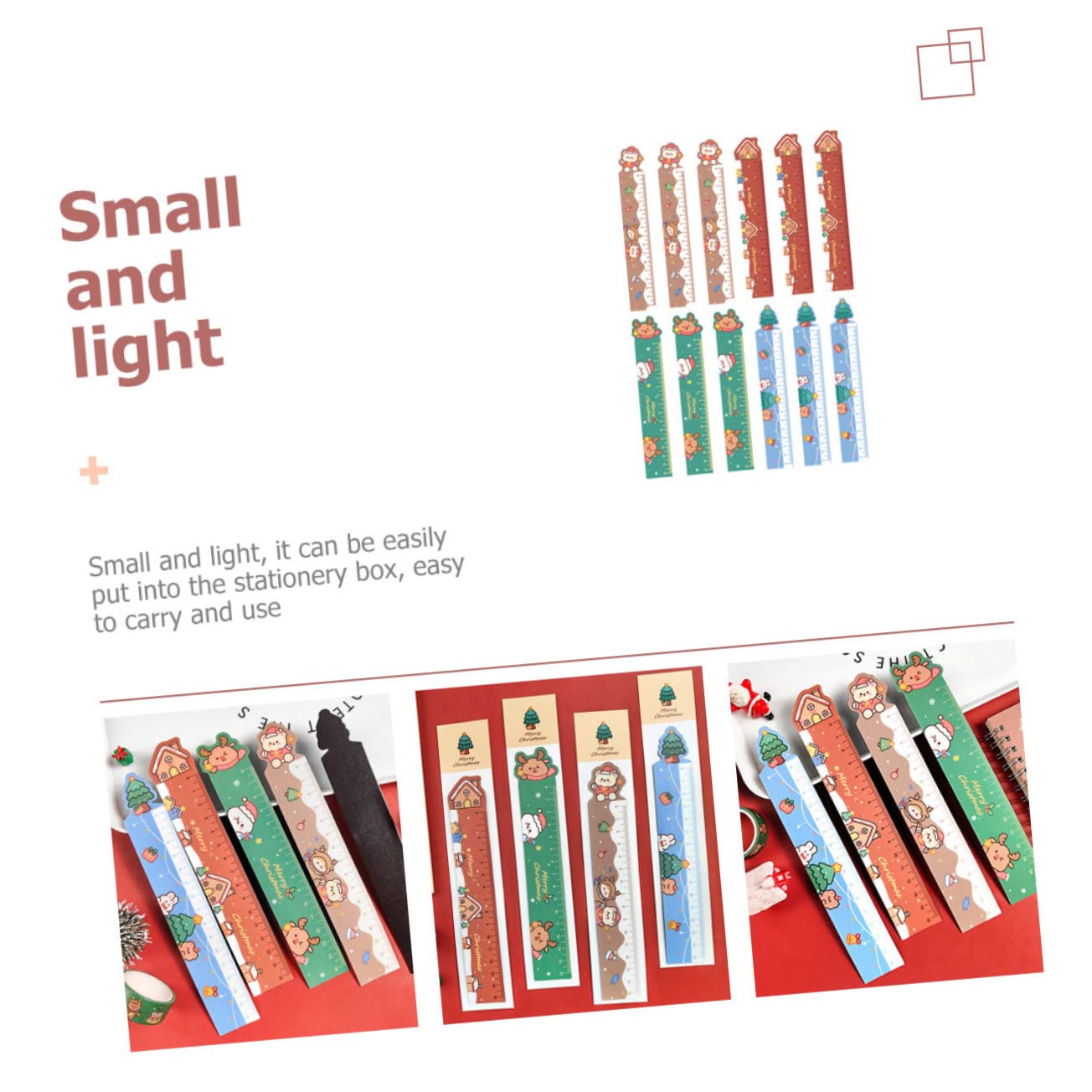 SHINEOFI 60pezzi Natalizio Per Righello Accessorio Per Misurazioni Scuole Elementari e