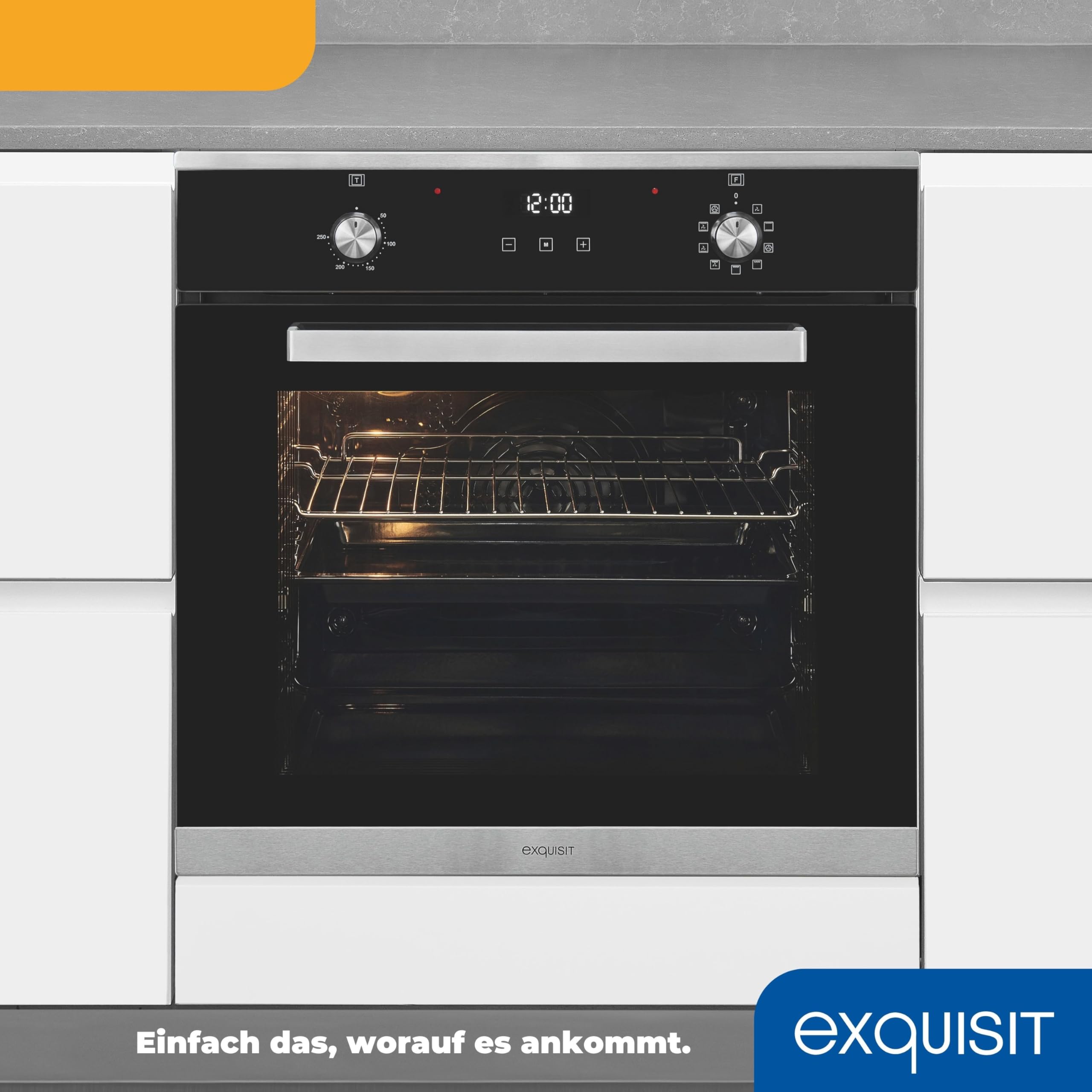 Exquisit Piekarnik do zabudowy EBE76-9-H-020 inox | Touch | timer | grill | 60 cm