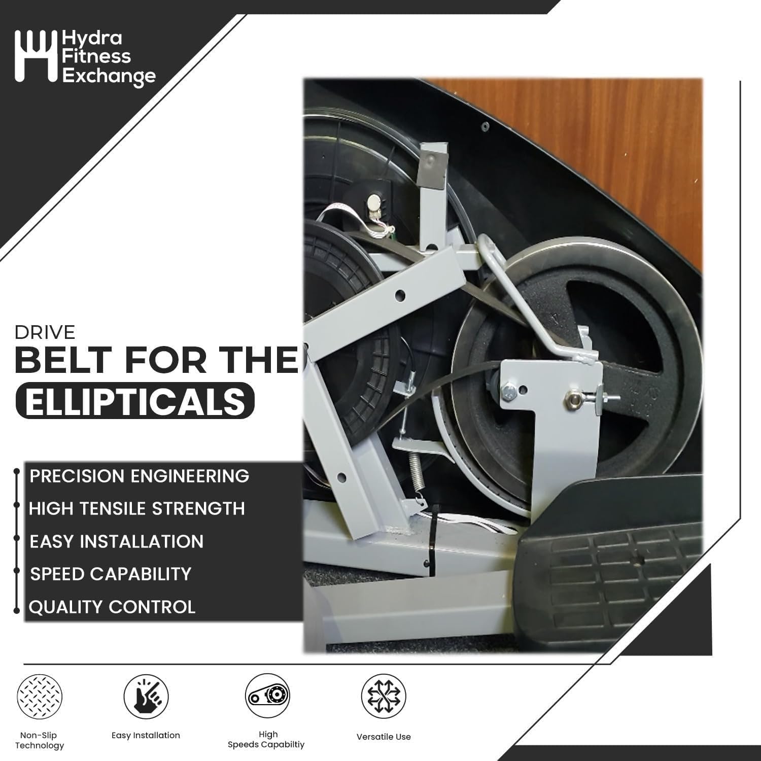 Hydra Fitness Exchange Motor Drive Belt MFR-8pj483 & 395711 & 393646 Works with Pro-Form Nordic-Track Treadmill