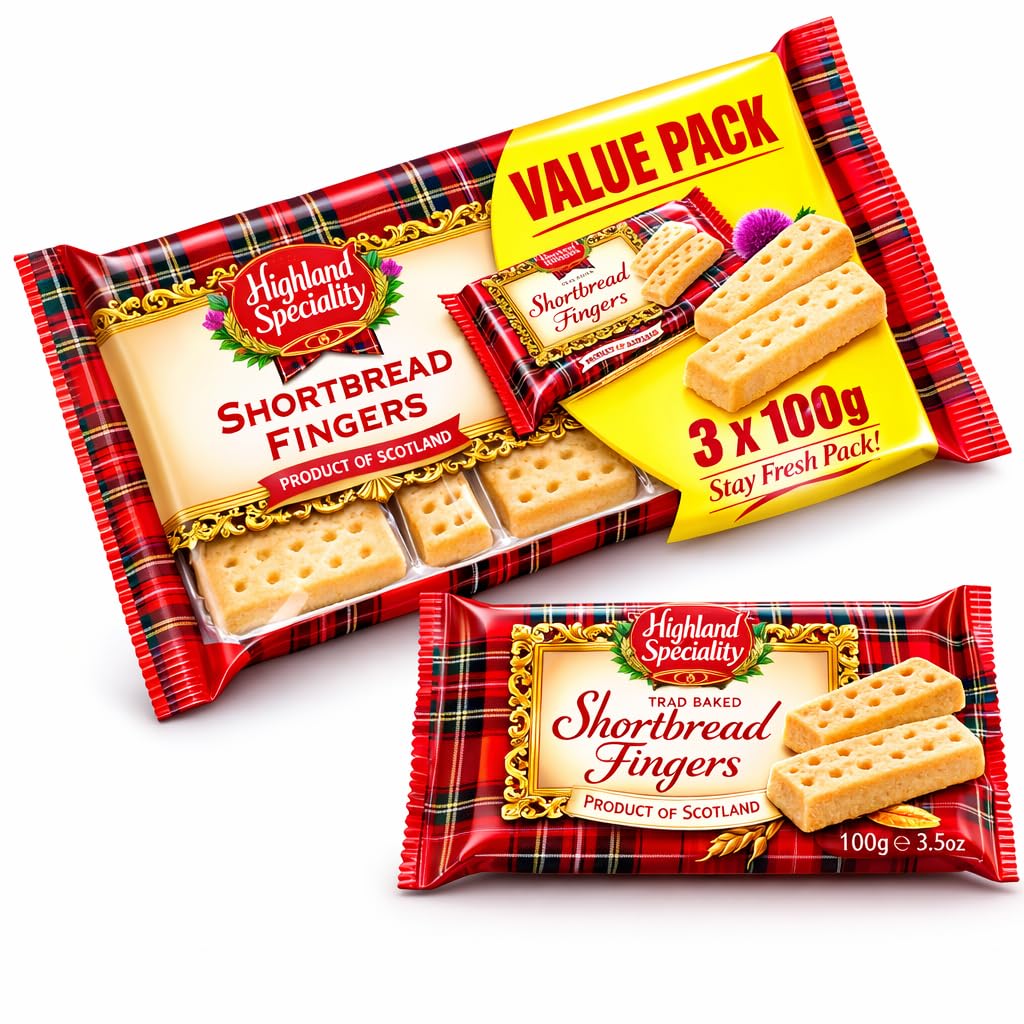 Highland Speciality Shortbread Fingers Baked in Scotland Twin Stay Fresh Packs 3 x 100g (Imported)-image-27