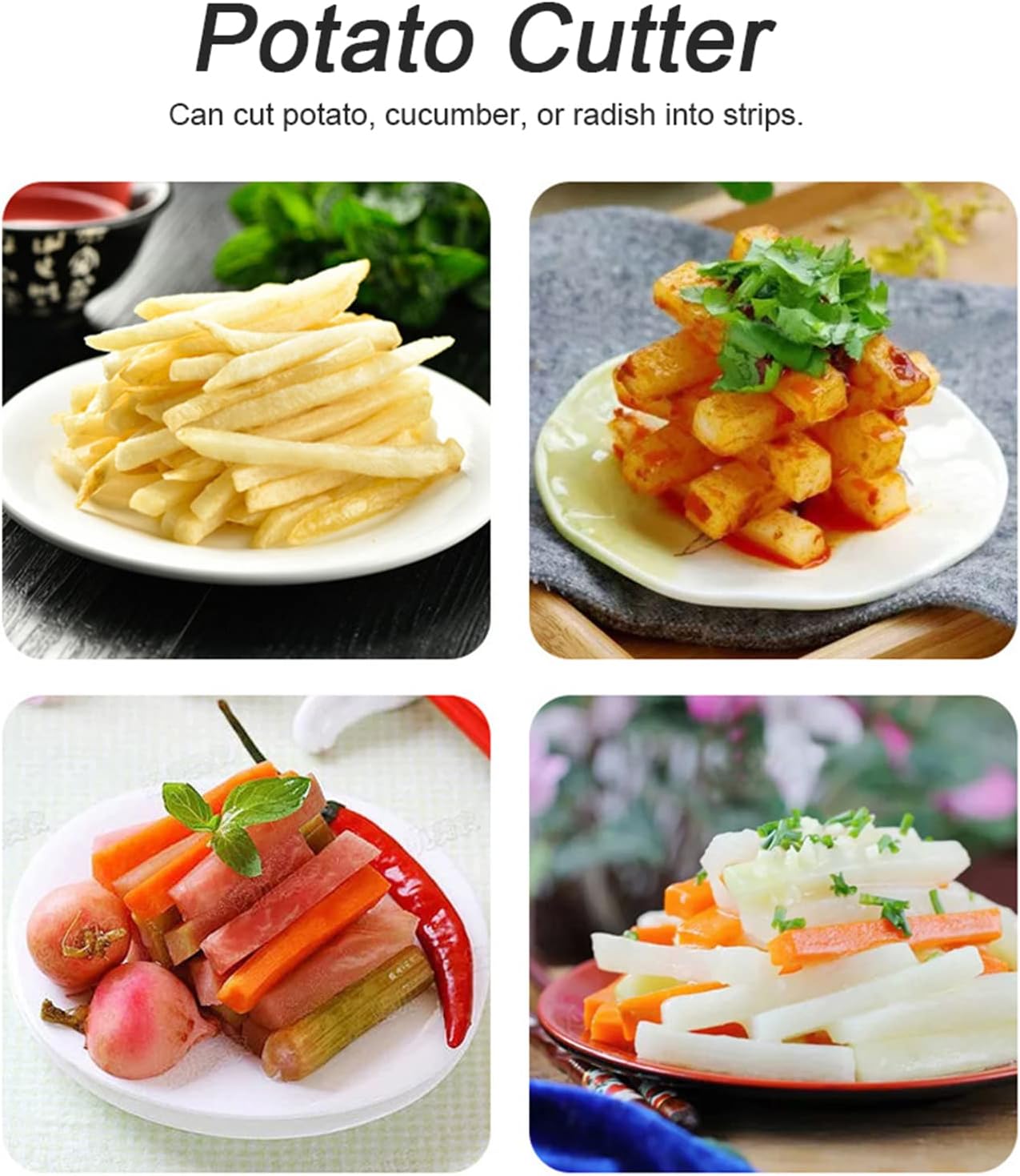French Fries Cutter, Multi Function French Fries Cutter Vegetable Potato Chip Cut Machine for Kitchen Accessories