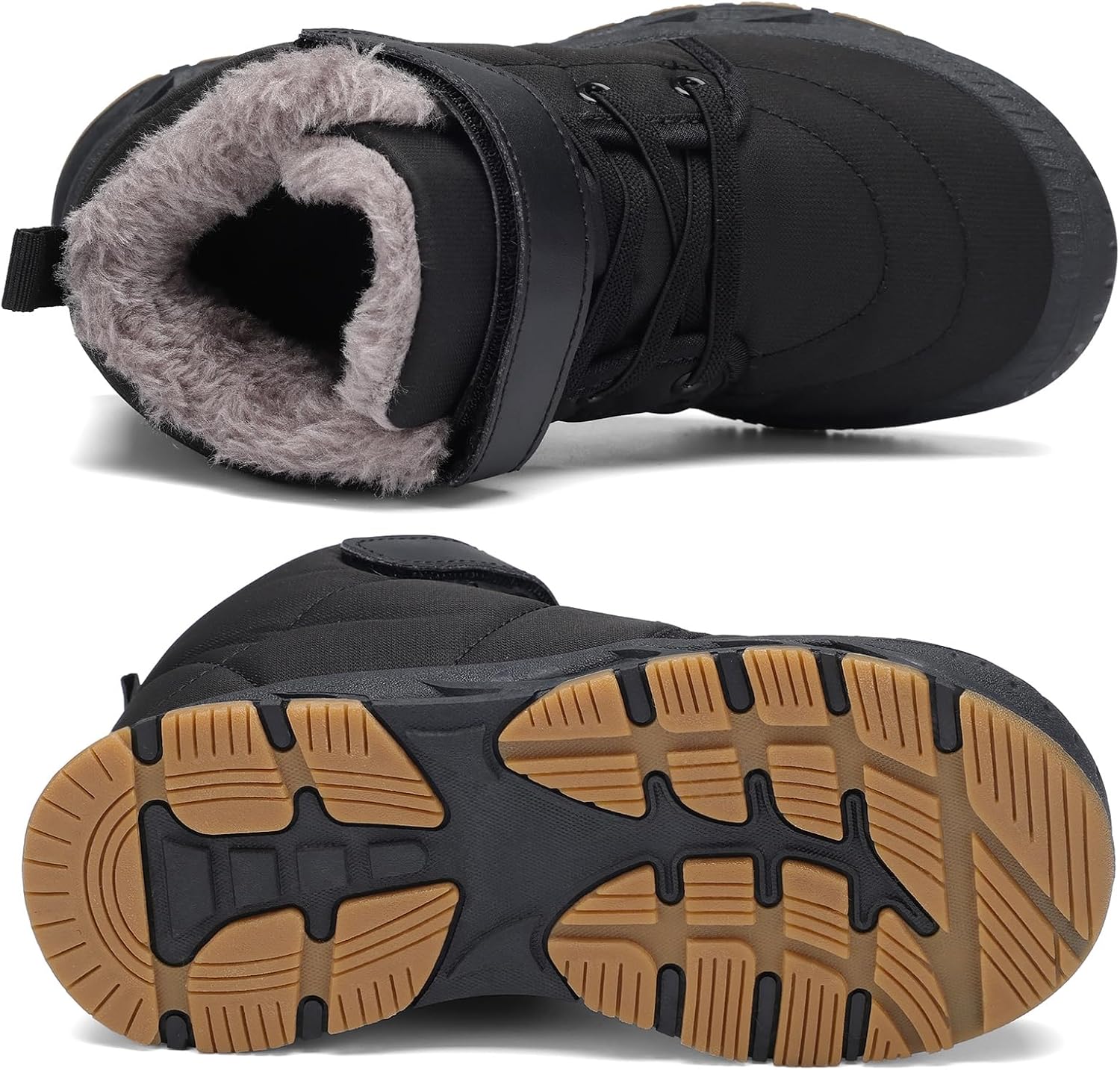 Boys Snow Boots Winter Waterproof Slip Resistant Cold Weather Shoes（Little Kid/Big Kid