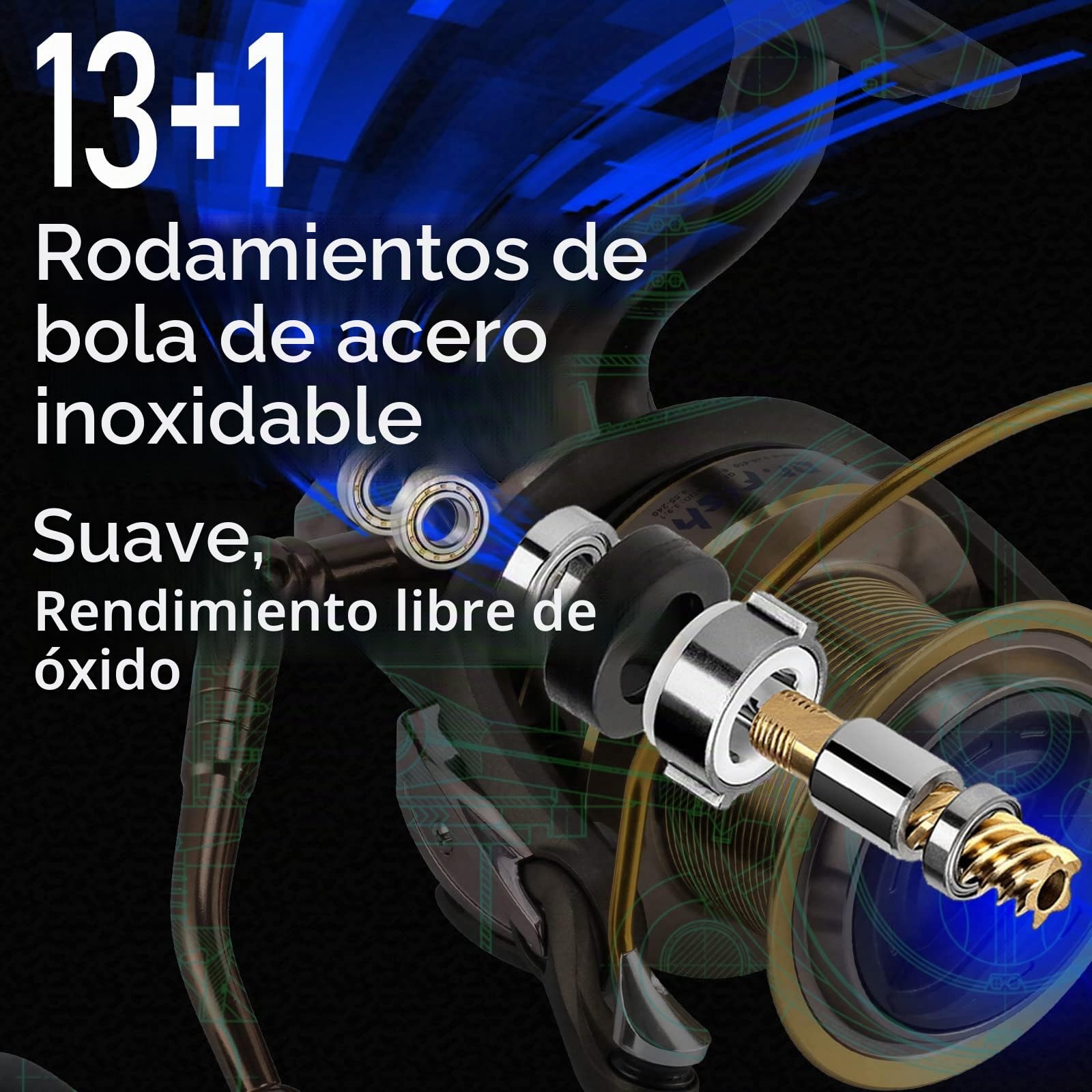 Dr. Saltwater Fish 10000/12000 - Carrete de Pesca de Surf Resistente y Largo Alcance Ultra Alta Capacidad en Alta mar 13+1BB