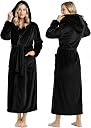 NY Threads Premium Womens Robe with Hood, Plush Fleece Long Bath Robe for Women, Fluffy Soft Women's Bathrobe
