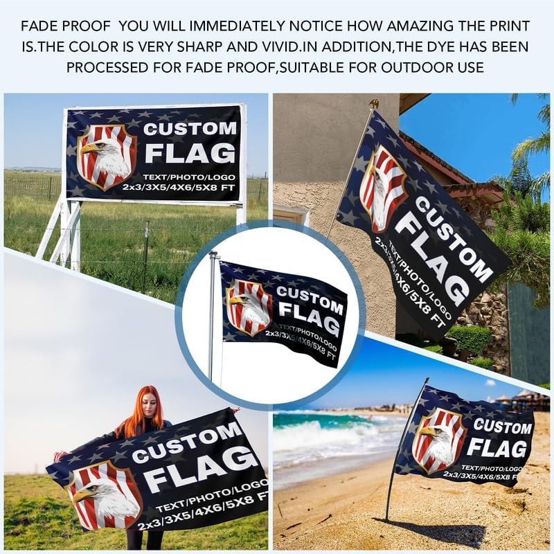 Miniatura 5 de Bandera personalizada de 3 x 5 pies, impresión de doble cara para exteriores, personaliza el diseño de banderas, añade tu foto, logotipo, imagen,
