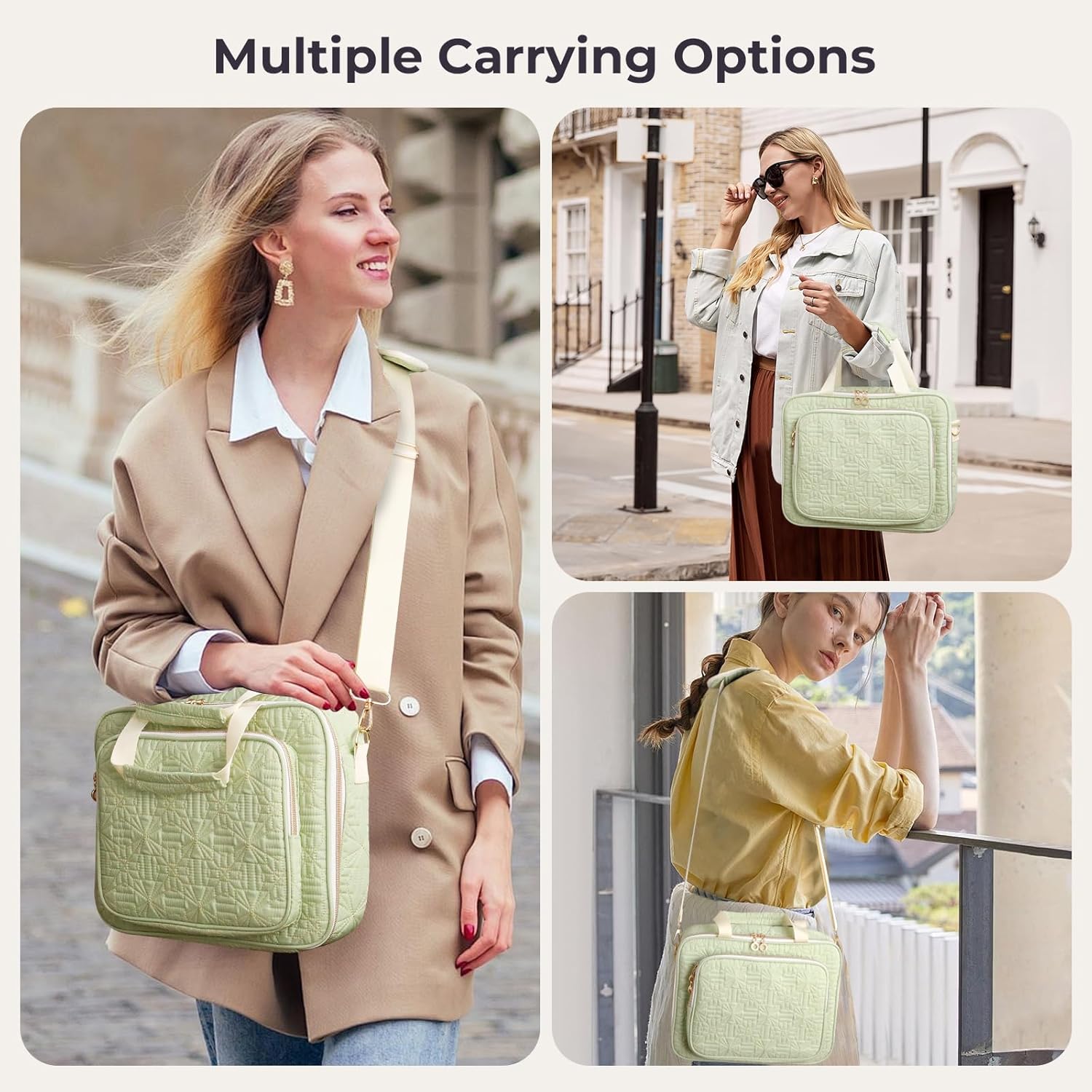 Bible Cover Case for Women Bible Study Kit with Highlighters Tabs, Large Bible Bag with Annotation Kit, Bible Carrying Case for Women with Shoulder Strap Church Bags with Journaling Kit (Green, Large) - Image 6