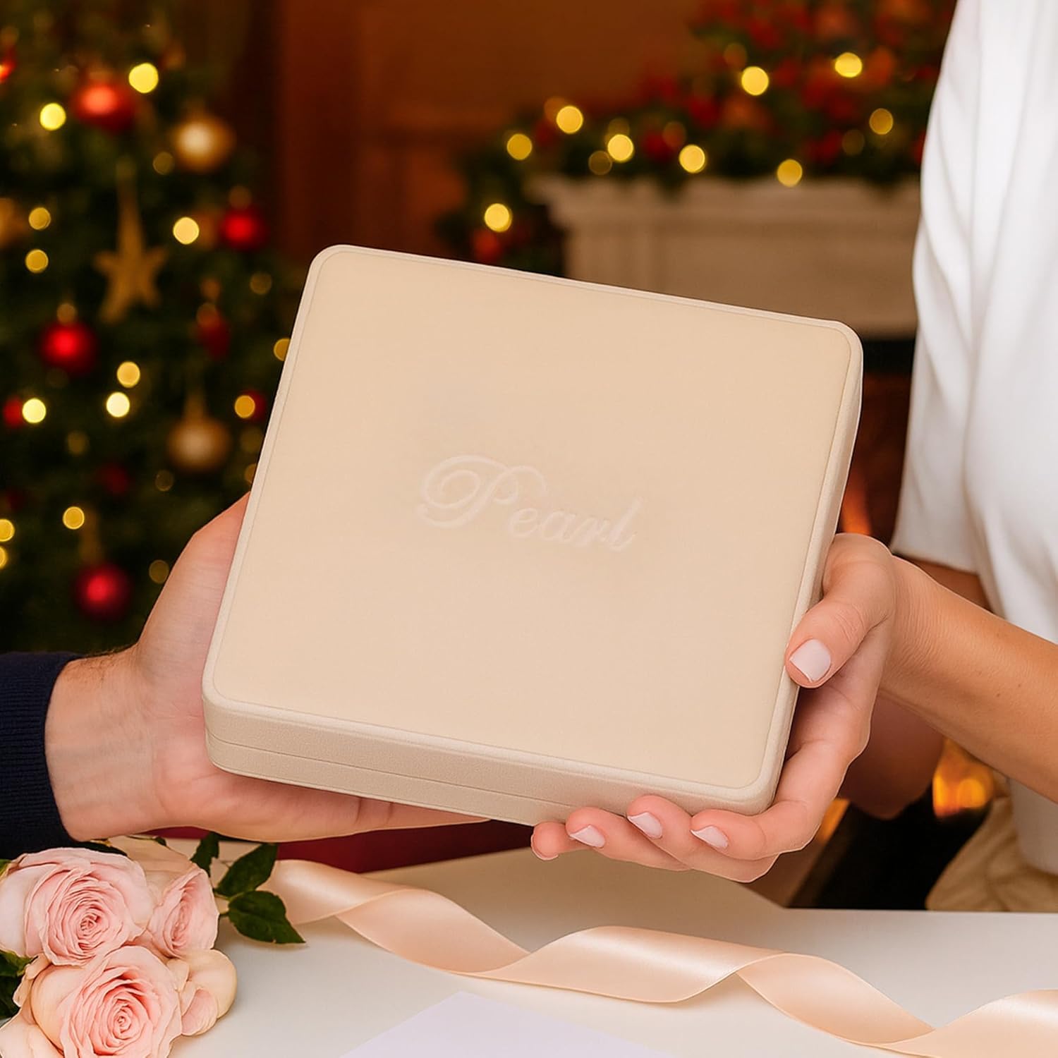 Pearl Jewelry Set for Women: 8mm Round White Shell Pearl Necklace Bracelet and Earring Set for Wedding Birthday Gift - Image 2