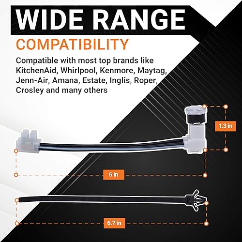 Miniatura 2 de BlueStars W10258275 Fusible térmico bimetálico para lavavajillas, compatible con lavavajillas Whirlpool Kenmore, instrucciones claras incluidas y