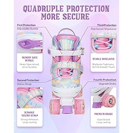 Gonex Roller Skates for Girls Kids Boys Women with All Light Up WheelsAdjustable Rollerskates for Beginners Toddler Youth, Gift for Indoor Outdoor