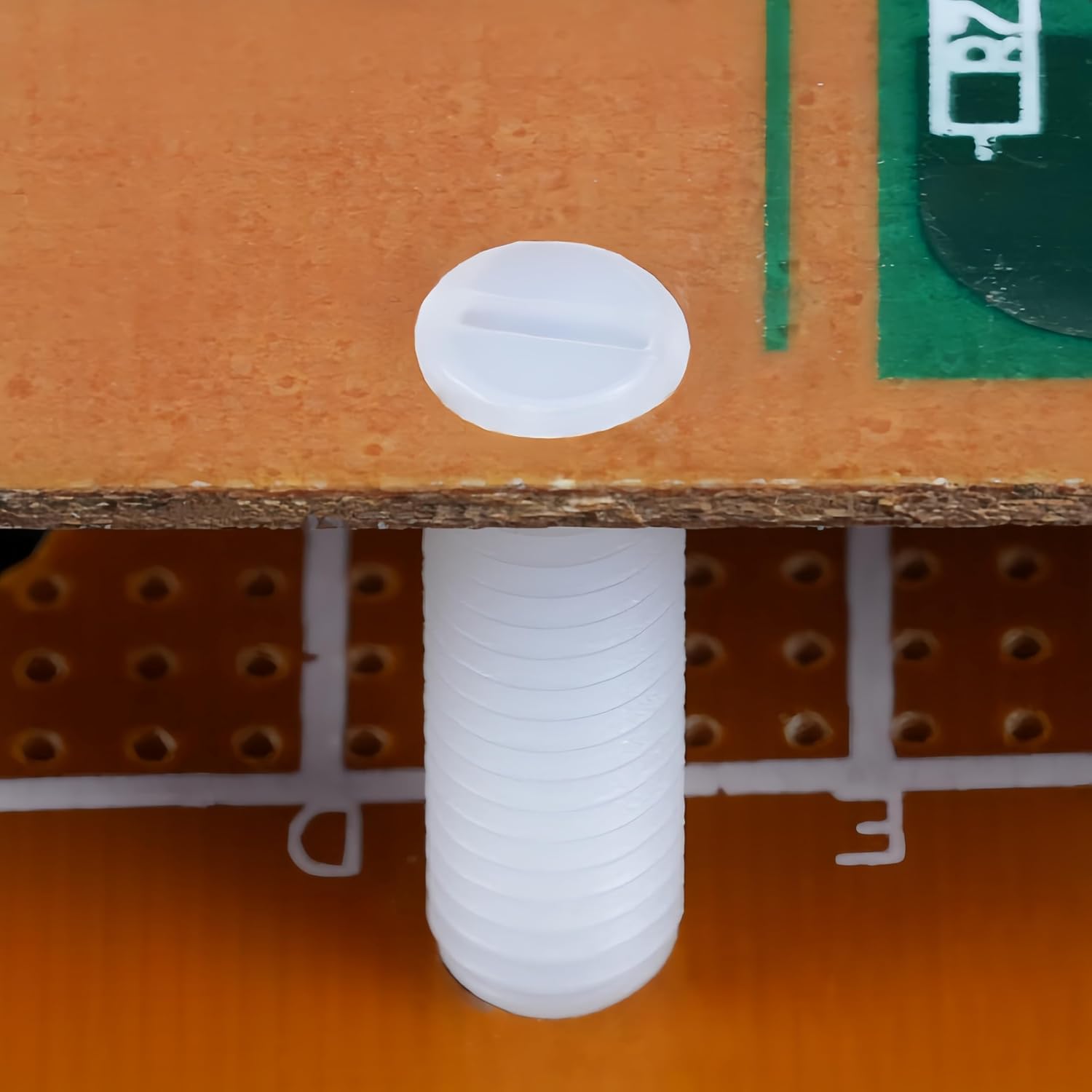 M4 x 10mm Slotted Head Set Screws, Plastic Headless Grub Screws White Nylon, Metric, 150Pcs