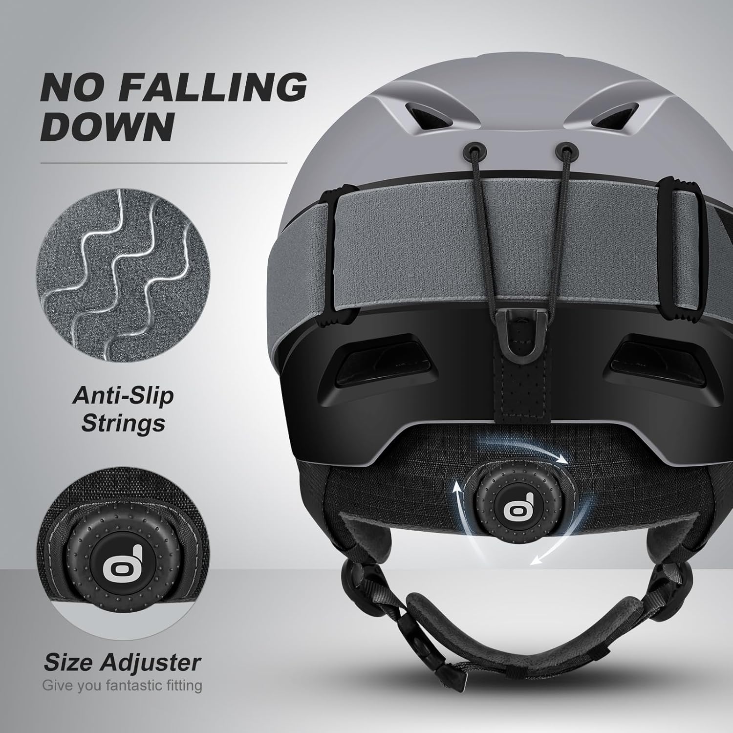 Odoland Ski Helmet, Snowboard Helmet with Ski Goggles for Adults and Youth, Audio Compatible, Shockproof, Windproof, Safety Snow Sports Helmet and Protective Glasses for Men Women