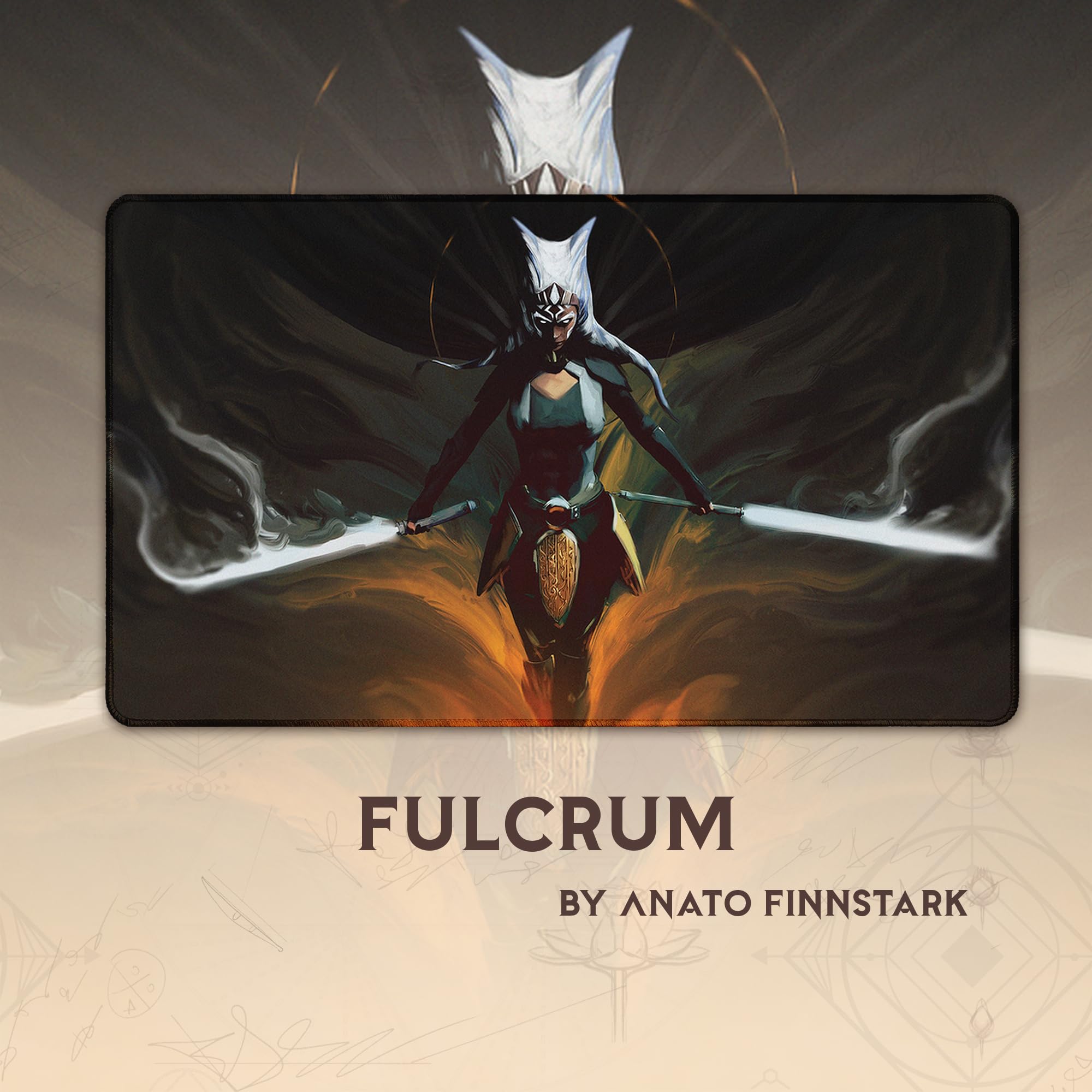 Fulcrum (Bords Cousus) - Tapis de Jeu MTG, Star Wars - Compatible avec Les Tapis de Jeu Magic: The Gathering - Jouez à MTG, Yugioh, TCG - Tapis de Jeu aux Designs
