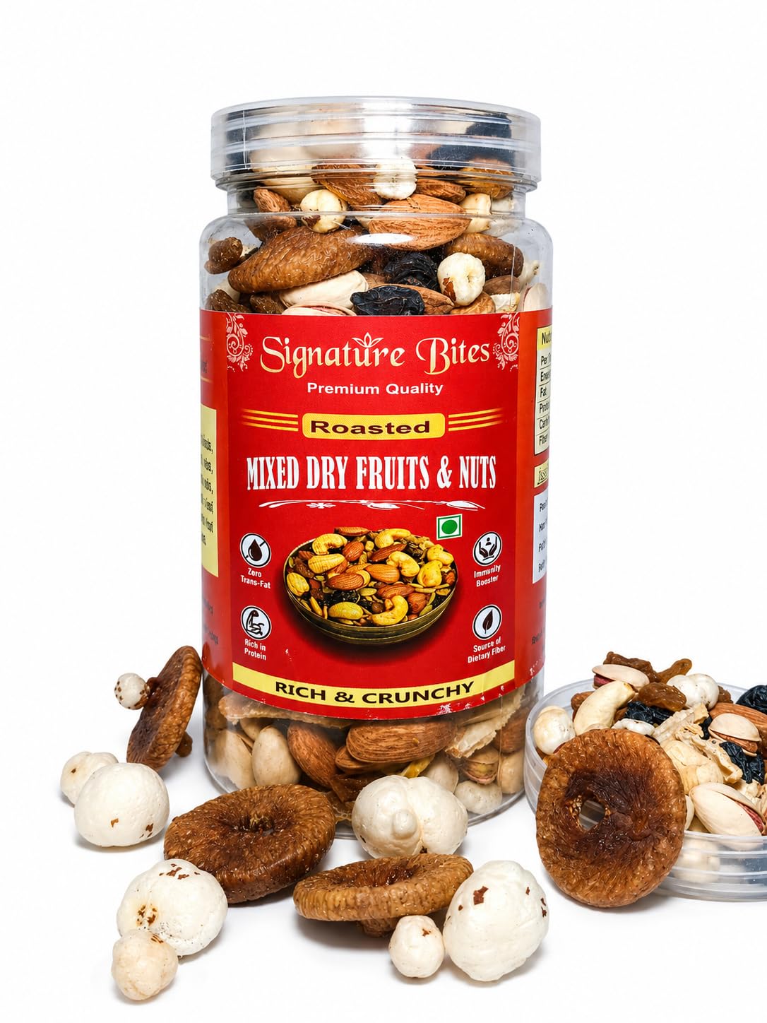 Signature Bites Roasted Dry Fruits & Nuts Mix | Premium Healthy Snack with Almonds, Cashews,Pistachio, Anjeer, Walnuts, Raisins, Pumpkin Seed & Sunflower Seed | High Protein, Fiber Rich, Roasted & Ready to Eat | Nut & dryfruit Trail Mix (250g)-image-23