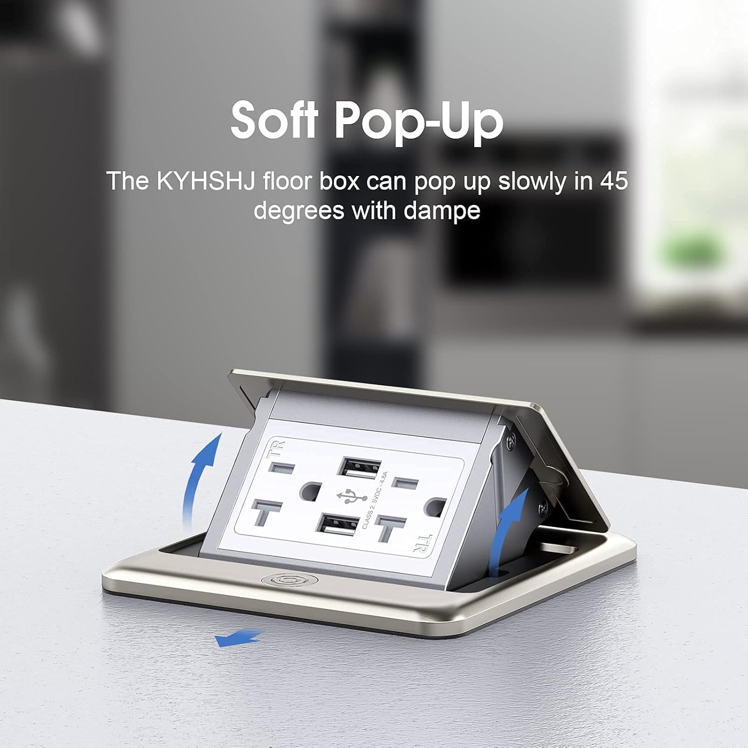 KYHSHJ 4.8A USB Chargers Pop Up Floor Waterproof Electrical Outlet Receptacle Stainless Steel Box(Stainless Steel Color) - Image 3