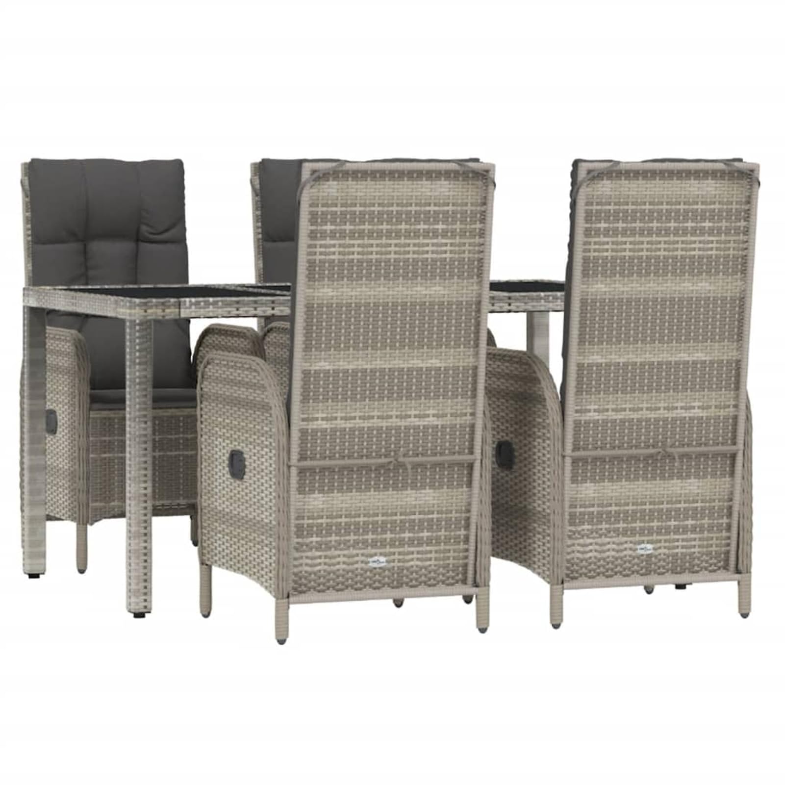 3185025 Set da Pranzo da Giardino 5 pz con Cuscini in Polyrattan Grigio Testata in Legno,Testata Letto Matrimoniale Muebles Dormitorio Spalliera Letto Testiere per Letto Matrimoniale
