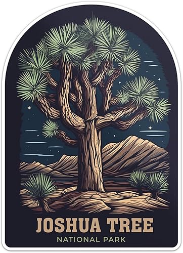 Joshua Tree National Park - Calcomanía de vinilo impermeable para parachoques de automóvil, laptop, fundas de teléfono, botella de agua, pared y
