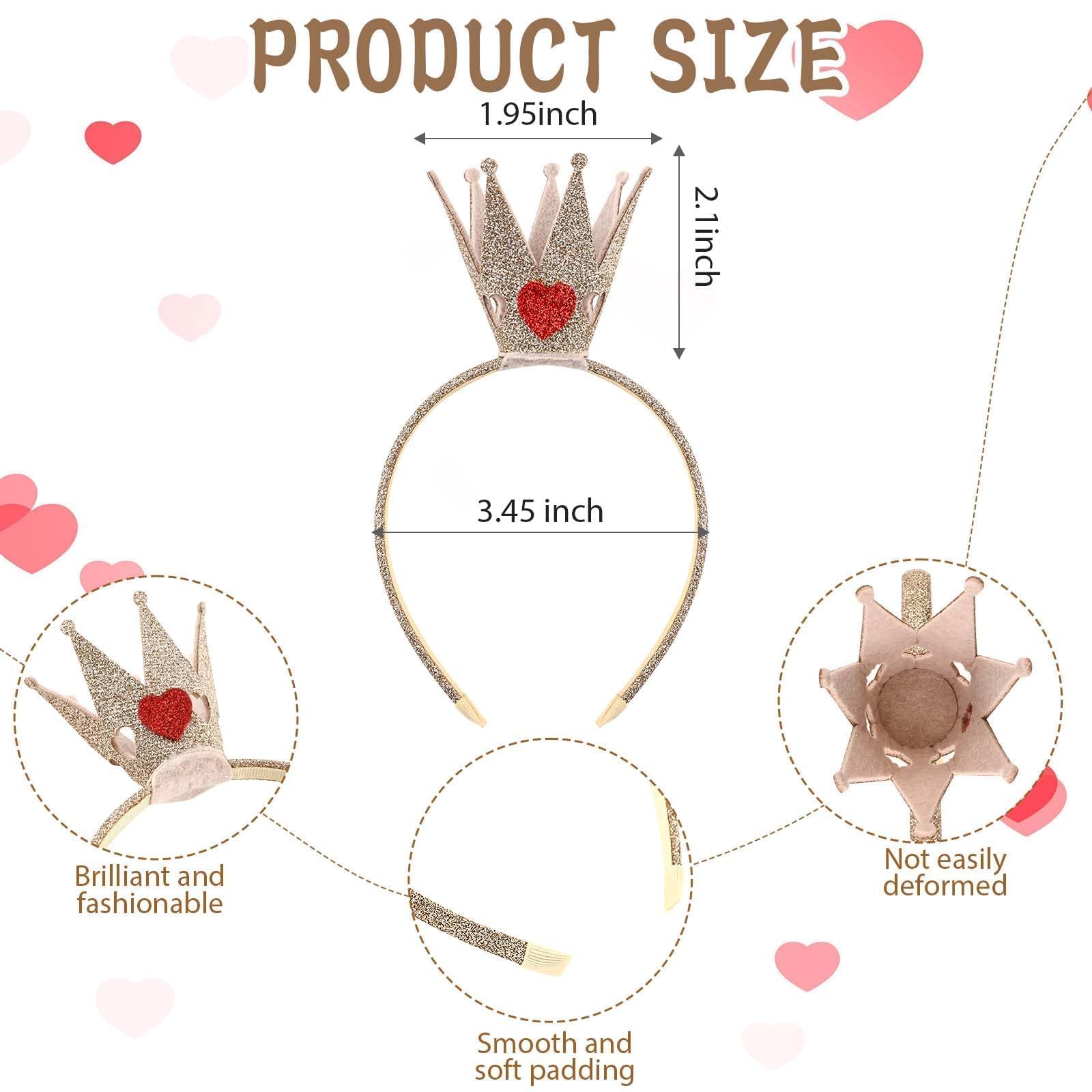Kavoc 8 Pcs Queen Outfit Include Black Red Cape,Crown Headband.Earrings,Necklace,Wand,Gloves and Socks for World Book Day Dress Up - Image 2