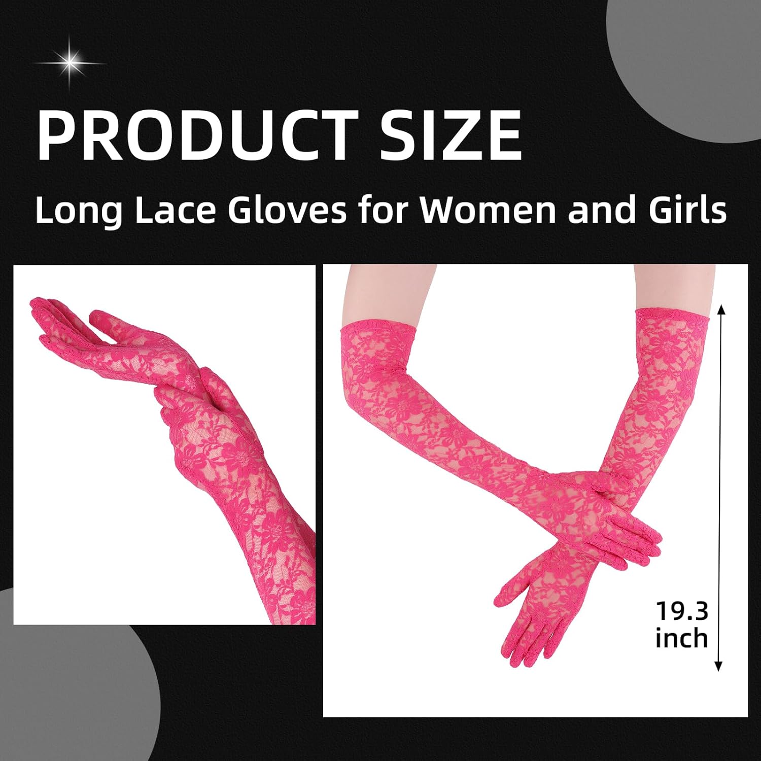 Lace Gloves Women Elbow Length Tea Party Opera Princess Lace Gloves for Women Girls - Image 2