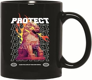 Chinese Dog Dragon Gift for Dragon Lovers Photographic Style with Quote 11oz 15oz Black Coffee Mug