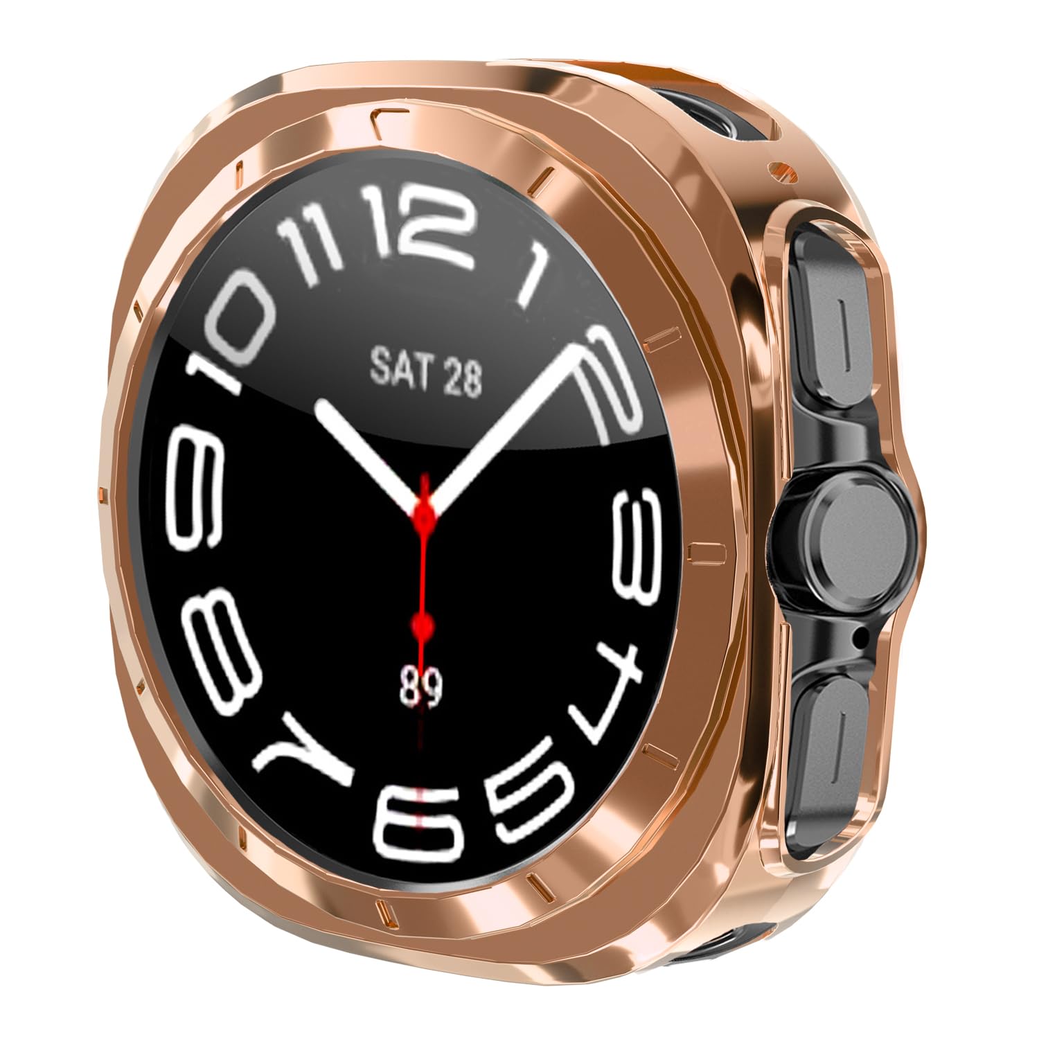 Compatible with Galaxy Watch Ultra 47mm (2025/2024) Bumper Case Soft TPU Protective Case for Samsung Galaxy Watch Ultra 47mm (Rose Gold)