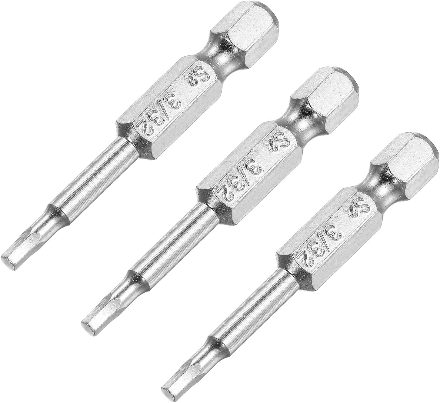 uxcell 3/32" Magnetic Hex Head Screwdriver Bit, 1/4" Hex Shank 2" Length S2 Steel Power Tool, 3 Pcs