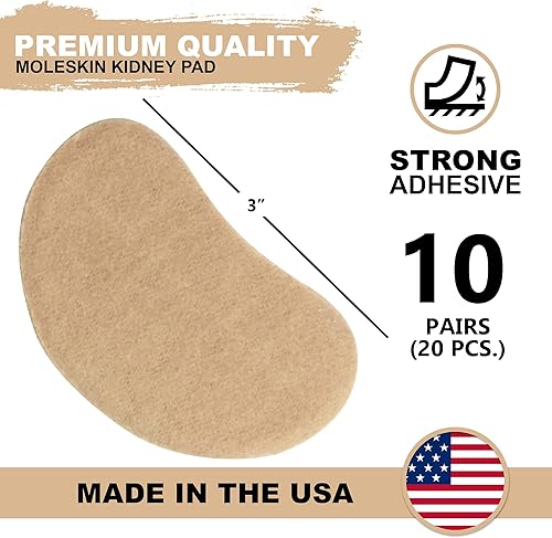 Miniatura 15 de Moleskin adhesivo para pies – vendajes ampollas almohadillas metatarsianas precortadas de riñón – 3 pulgadas – Callo, talón, callos, prevención