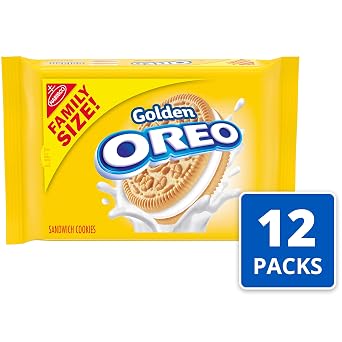 OREO Golden Sandwich Cookies, Family Size, 12 - 19.1 oz Packs