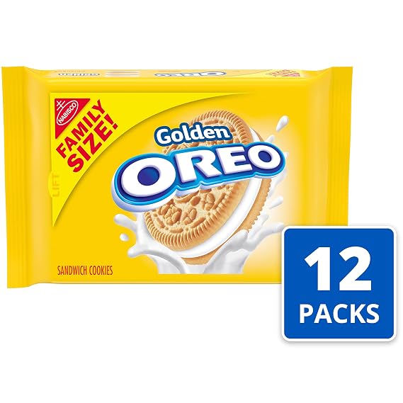OREO Golden Sandwich Cookies, Family Size, 12 - 19.1 oz Packs